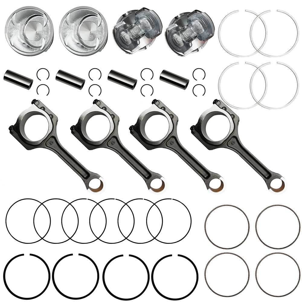 4pcs Connecting Rod & Piston Kit For 11-13 Hyundai Sonata Sorento Optima 2.4L US