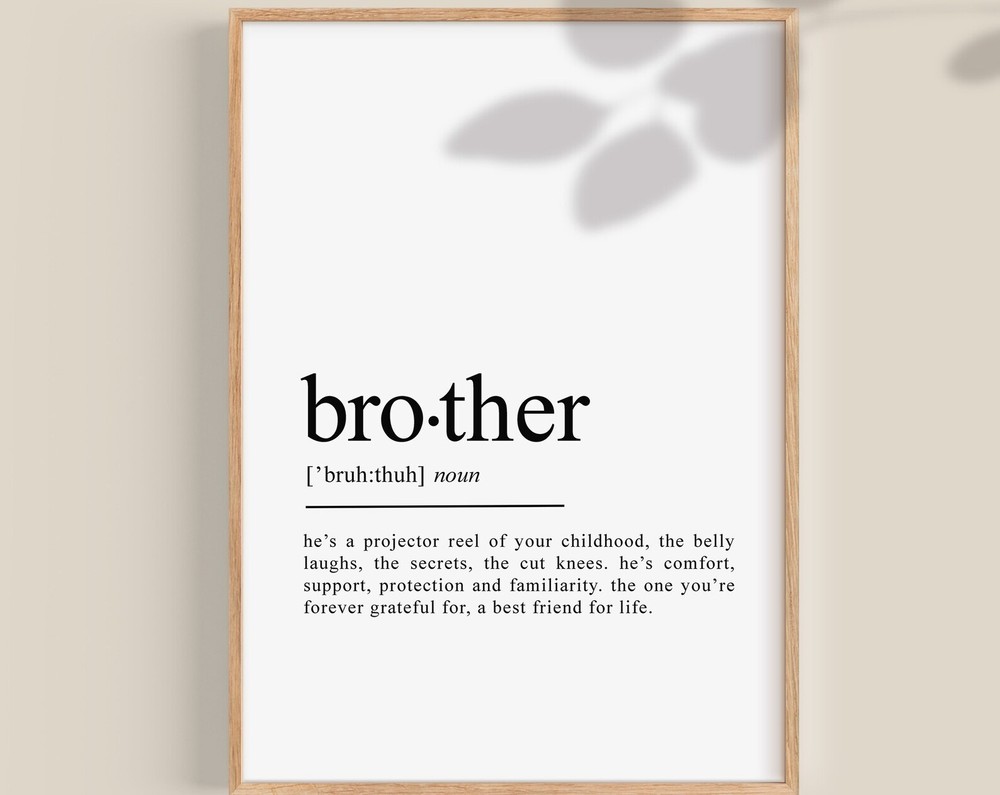 Brother Gift Definition Print Gifts For Brother Little Brother Special Big