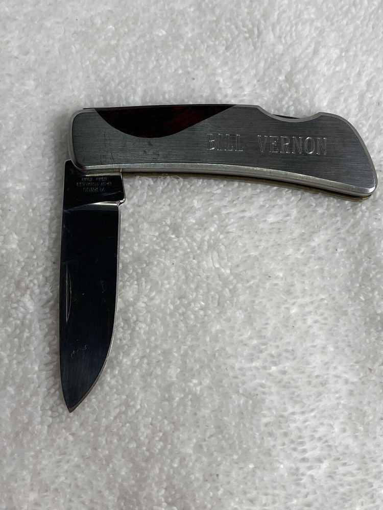 Vintage Bill Vernon Executive Business  Advertising Pocket Knife Unused Engraved