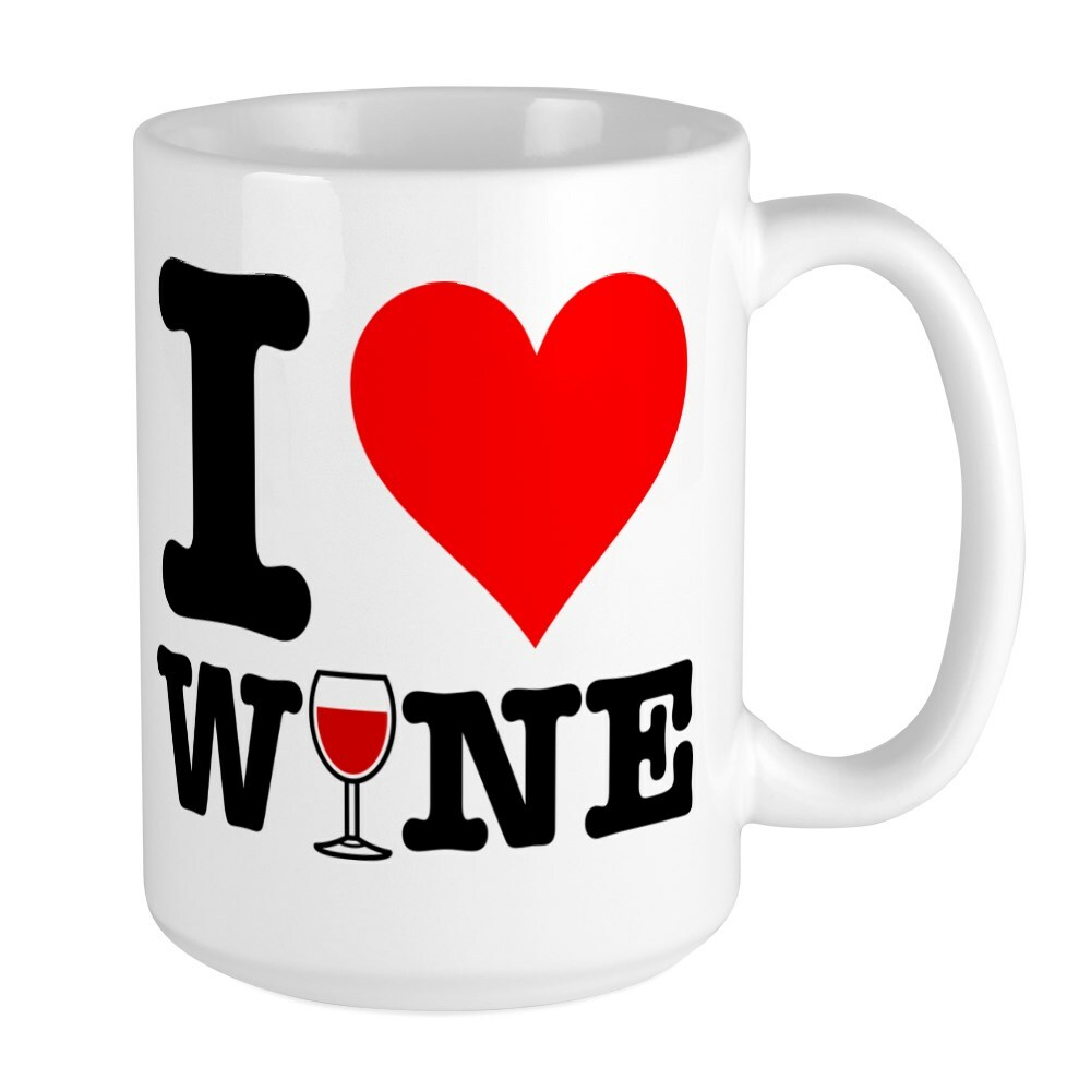 CafePress I Heart Wine Coffee Mug, Large 15 oz. White Coffee Cup (20249146)