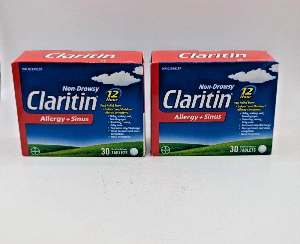 2 Claritin Allergy 12 Hour  NON DROWSY - 30 Tablets( Pack of 2)