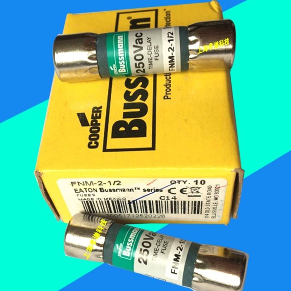 10PC new BUSSMANN FNM-2-1/2 2.5A 250V TIME DELAY Fuse Free ship