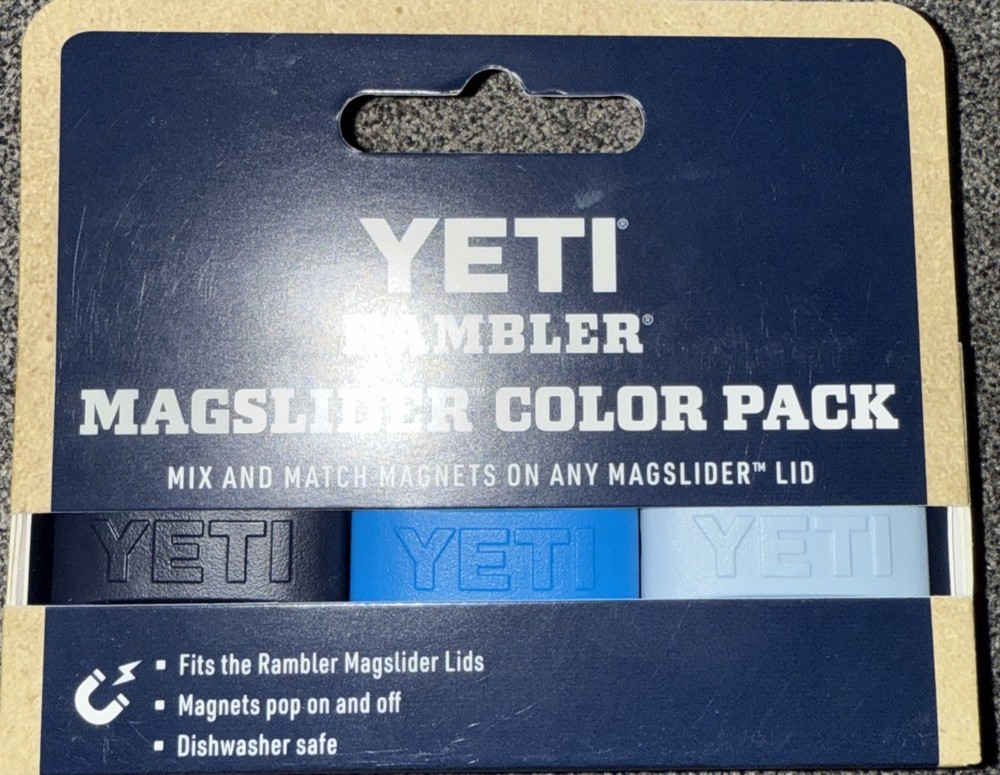 YETI Rambler MagSlider 3-Pack Replacement Lids for 10 20 30oz Tumblers in Big Wave Blue