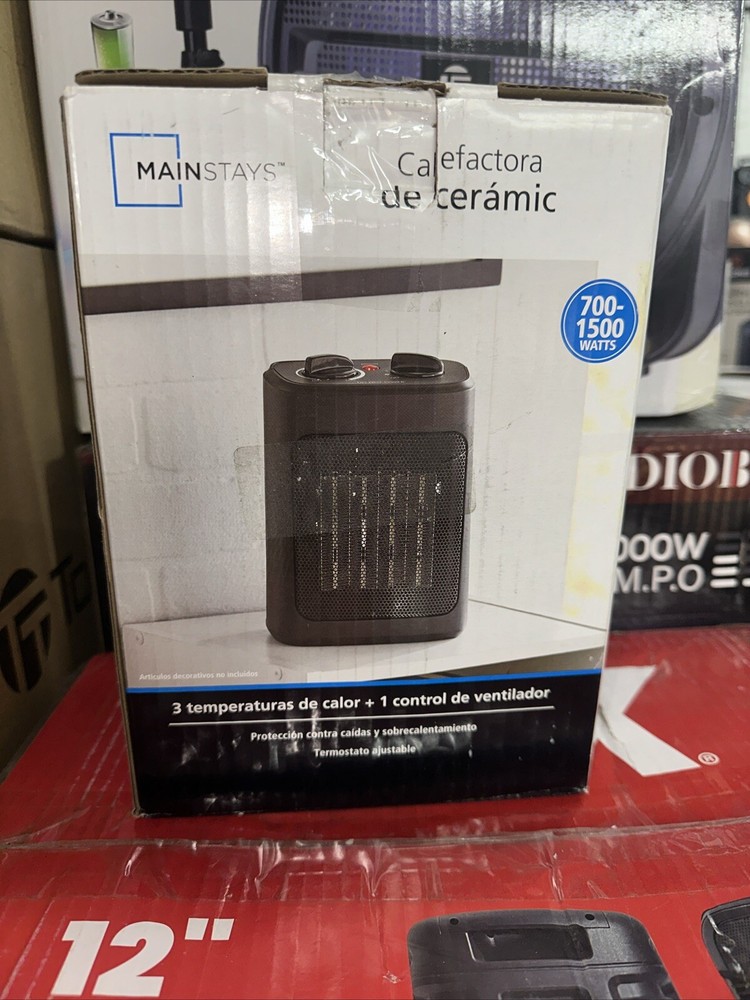 MAINSTAYS CERAMIC HEATER Electric Portable Lightweight Compact Space Heater NEW