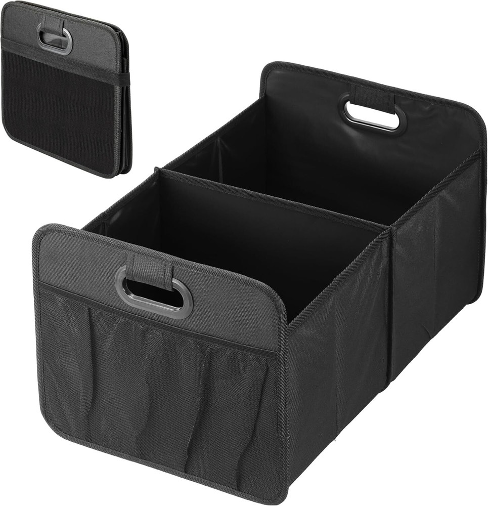 YSSOA 50L Foldable Car Trunk Organizer with 2 Compartments and 5 Pockets