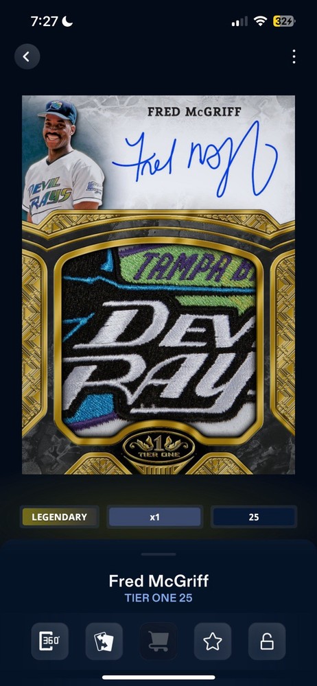 Topps Bunt 25 Digital - Legendary Fred Mcgriff Tier One Patch Auto Cc25