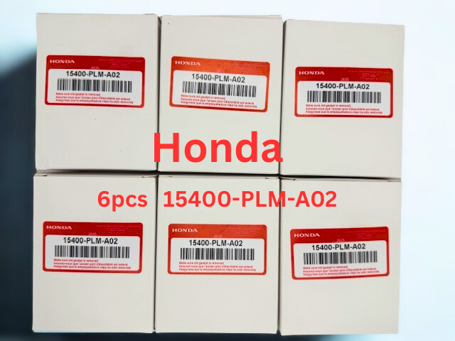 6Pcs Honda Genuine Oil Filters 15400-PLM-A02 New Sealed !! USPS Priority Mail 📬