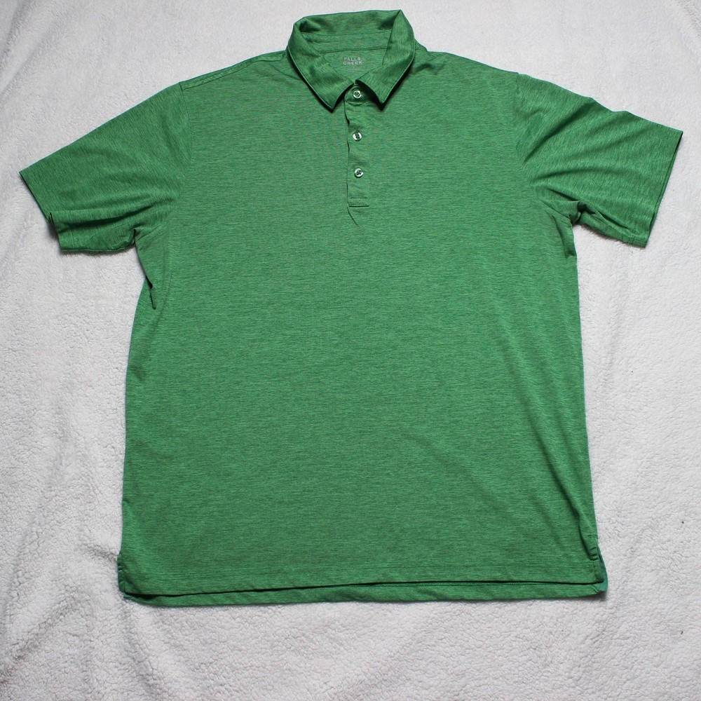 Falls Creek Green Polo Shirt Men’s Large Heathered Stretch Golf Casual