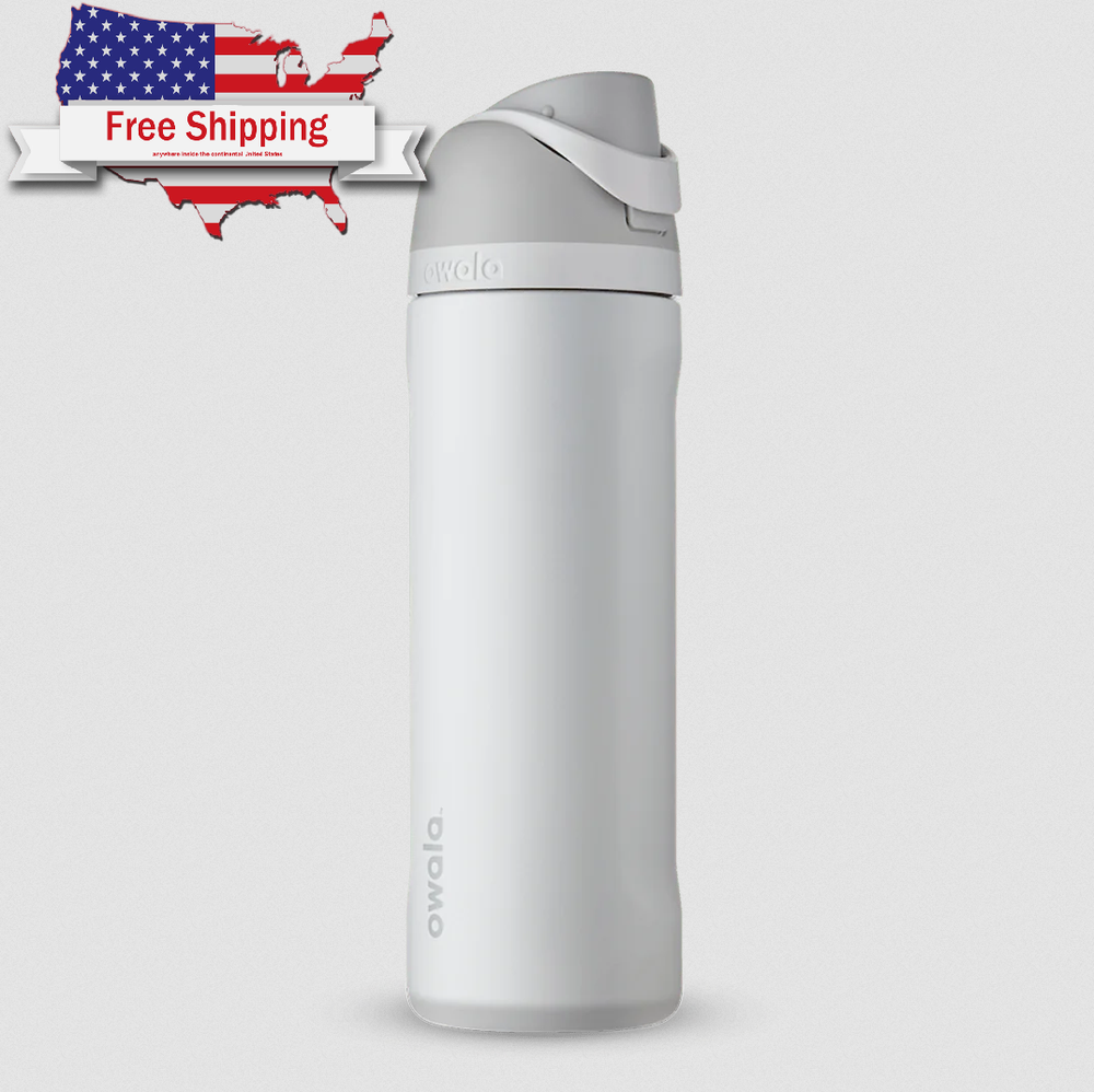 Owala FreeSip Stainless Steel Insulated Water Bottle, 24oz, Shy Marshmallow.