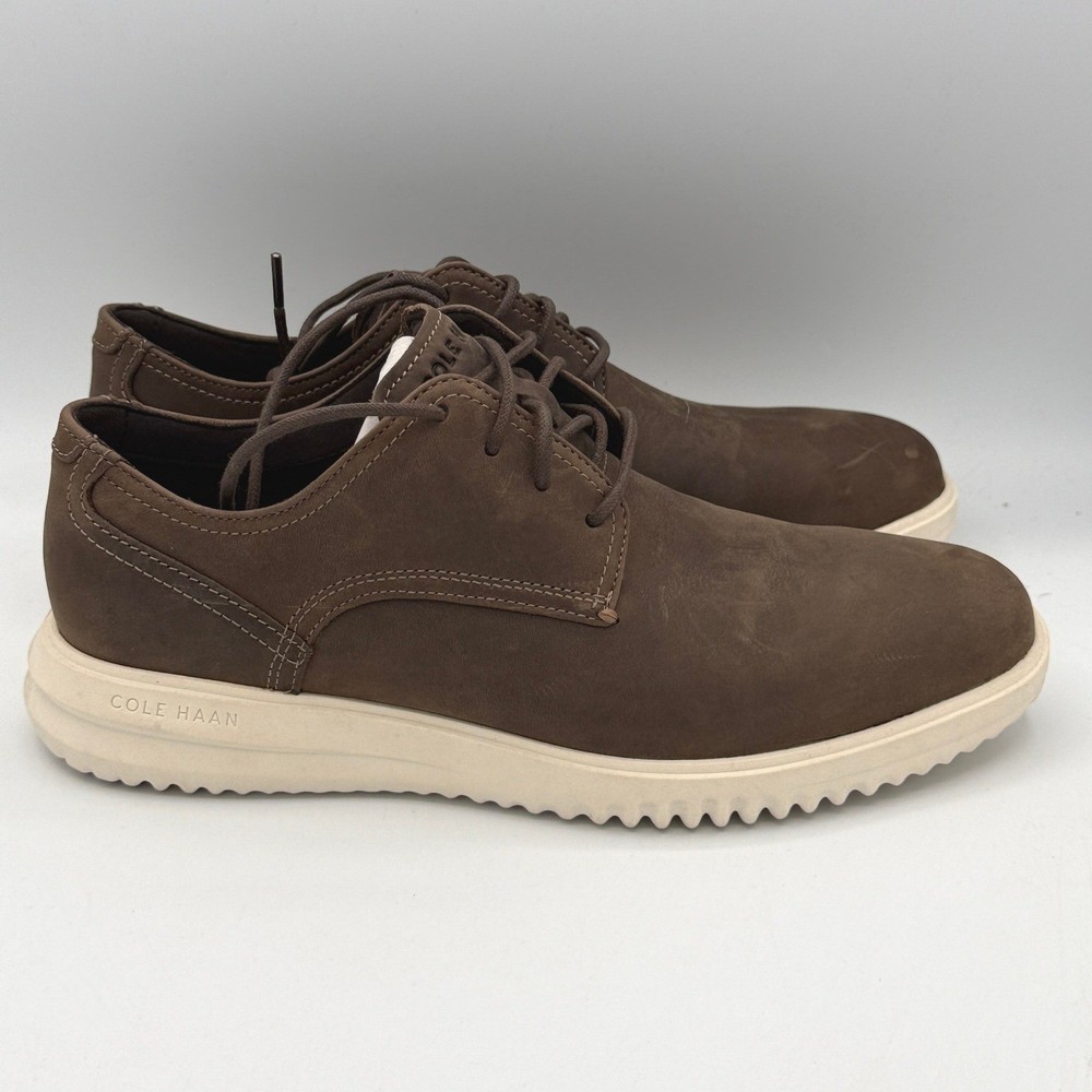 Cole Haan GRND+ Plain Toe Oxford Shoes Mens 10.5 Riverstone Brown Leather C40389