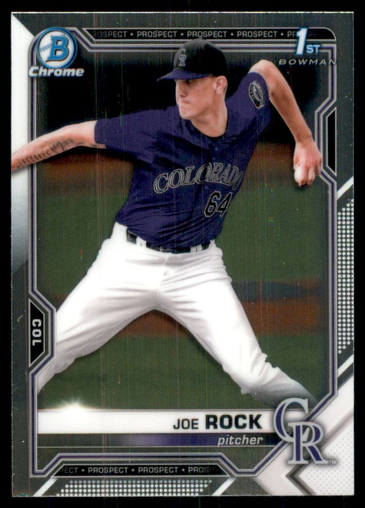2021 Bowman Chrome Draft Colorado Rockies Baseball Card #BDC154 Joe Rock