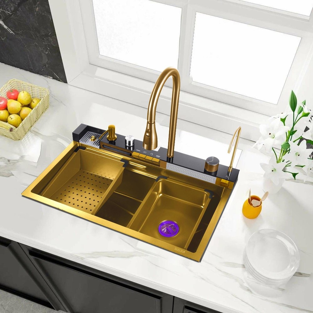 30-Inch Multifunctional Overmount Kitchen Sink Faucet Workstation Combo
