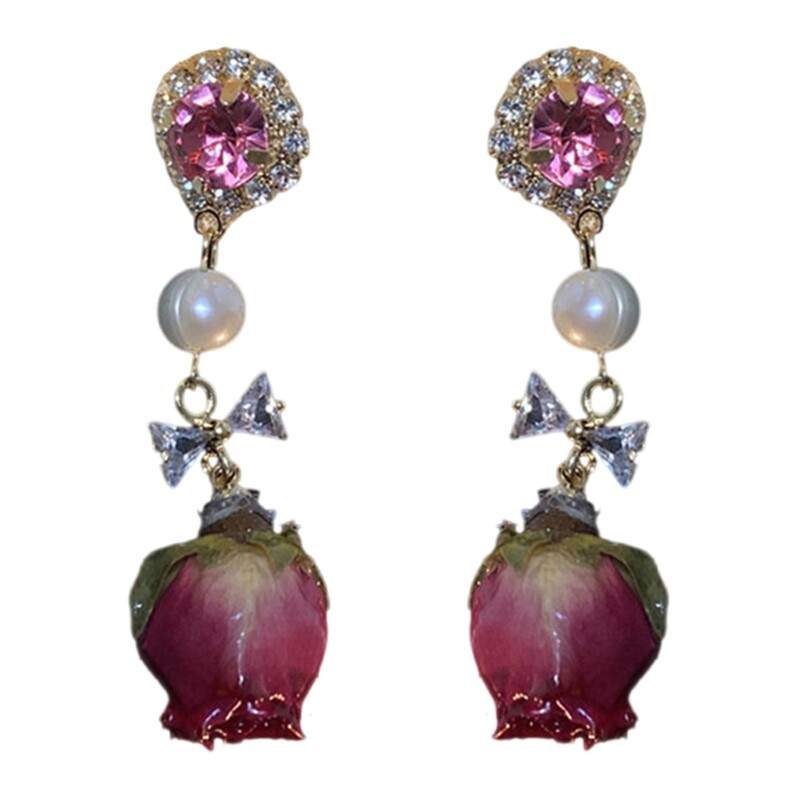 Elegant Floral Bowknot Ear Studs for Trendy Fashionistas