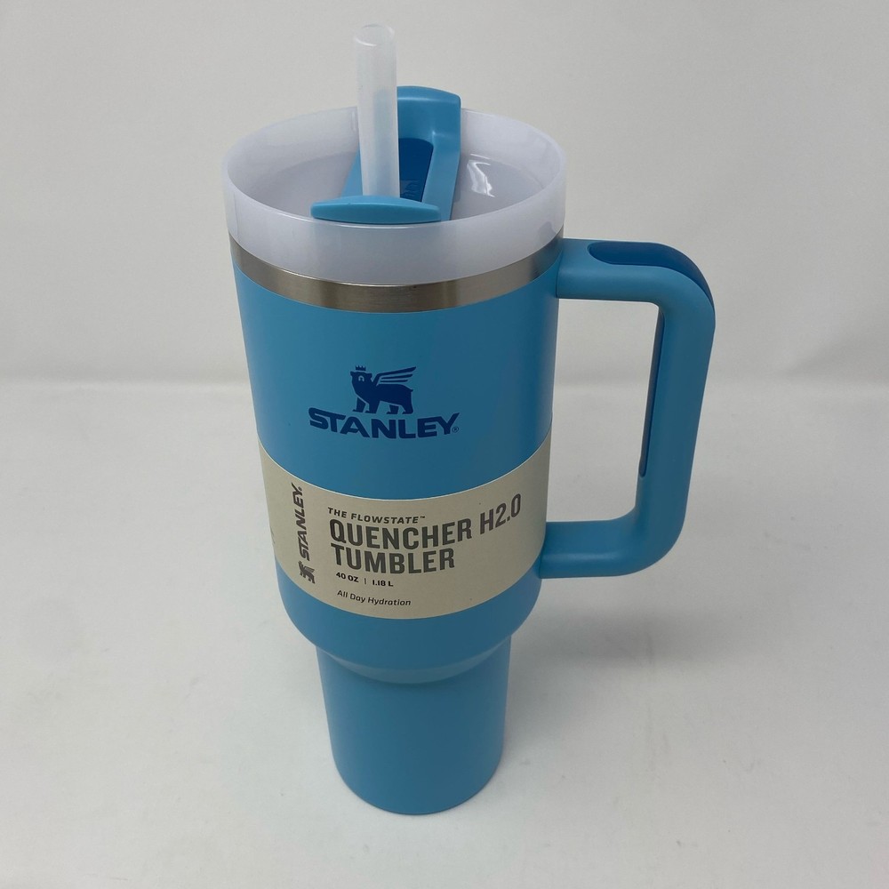 STANLEY Quencher H2.0 FlowState Tumbler 40 oz - Pool/Azure Light Blue w/ Handle