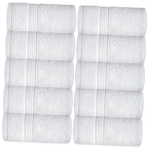 Luxury 12-Pack White Hand Towels - 100% Soft Egyptian Cotton for Bathroom