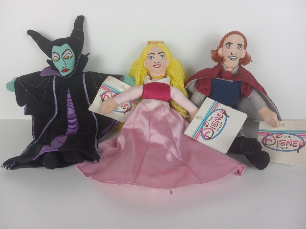 Sleeping Beauty The Disney Store Plush Mini Bean Bag Lot of 3
