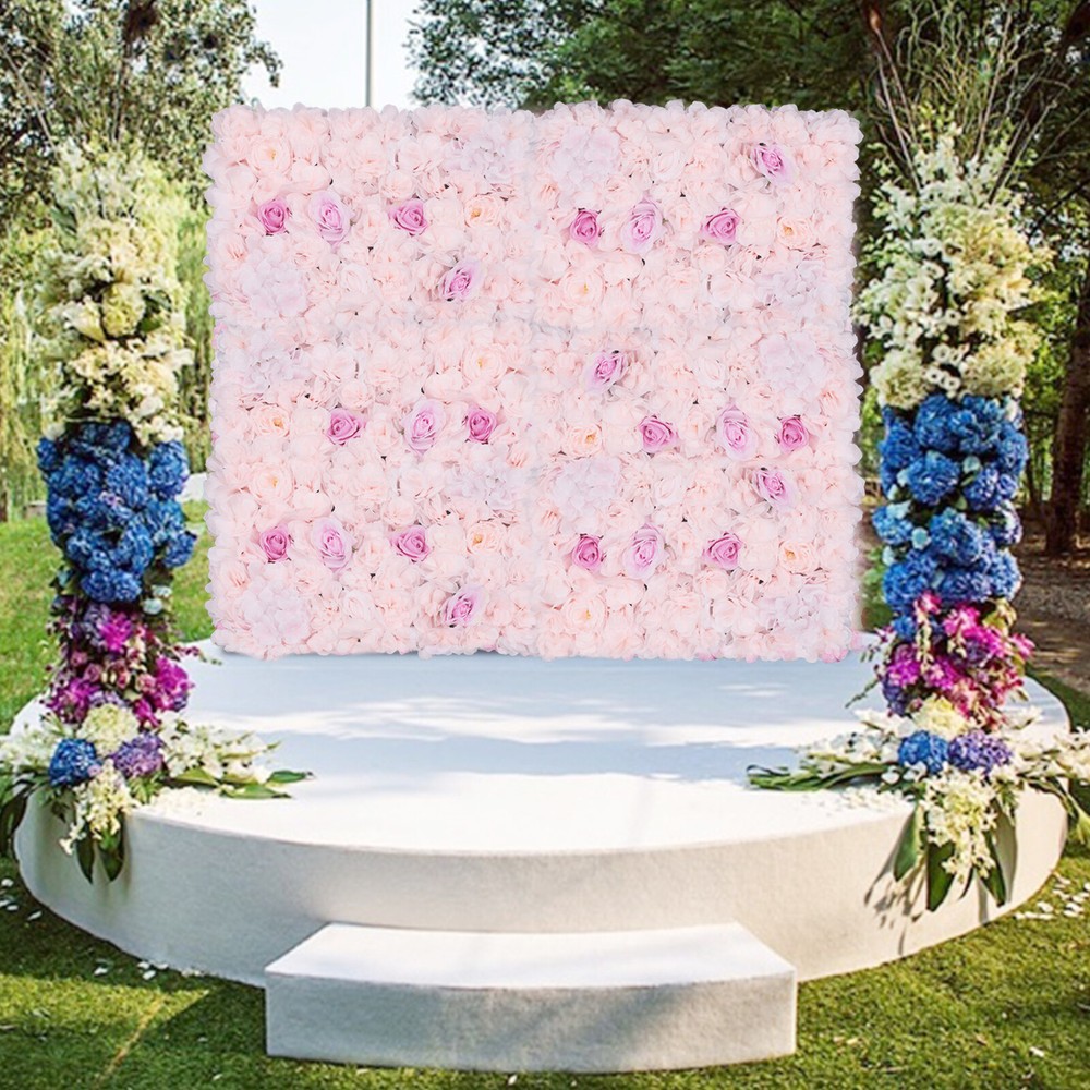 4pcs Party Wedding Background Decoration Artificial Rose Flower Wall Panel NEW