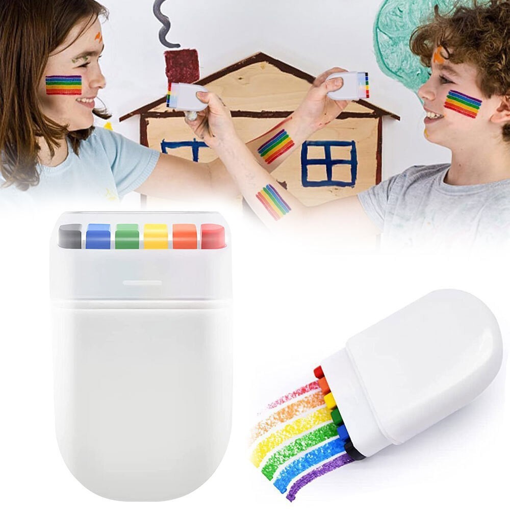 Pride Face Paint Stick Rainbow 6 Colors for Body Tattoo Gay Pride Day Cosplay US-image
