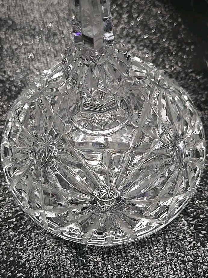 Vintage Large Footed Sparkling Crystal Candy Dish.