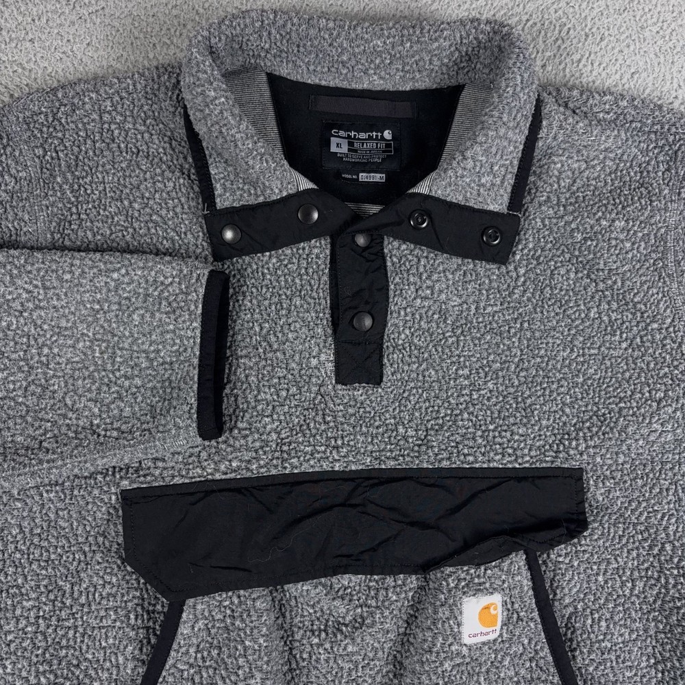 Carhartt Men's XL Relaxed Fit Fleece Snap Front Windbreaker Sherpa Lined Jacket OJ4991