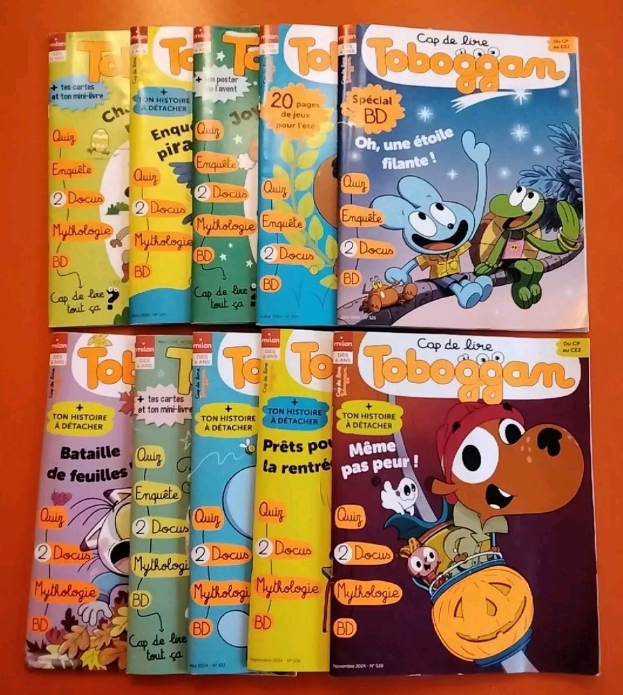 10 French Toboggan Milan Magazines Kids Comics Bundle Age 6+ Years Bundle 2023-4