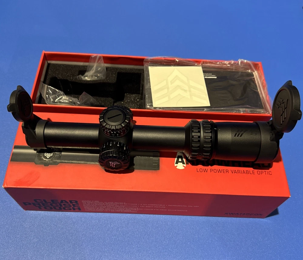 Swampfox Arrowhead Tube scope 1-6X24 SFP IR Green Dot MOA 30mm ARH16241-GM