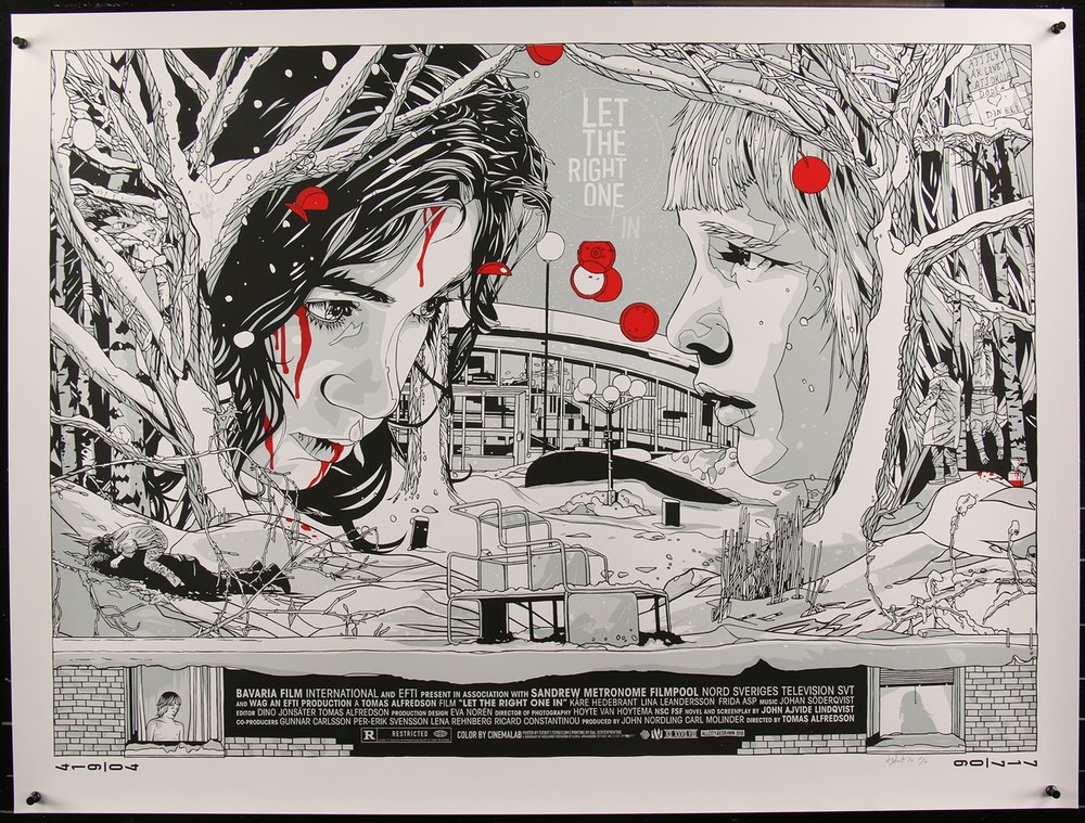 Let the Right One In Tyler Stout Quad 27/70 Screen Print Movie Art Poster Mondo