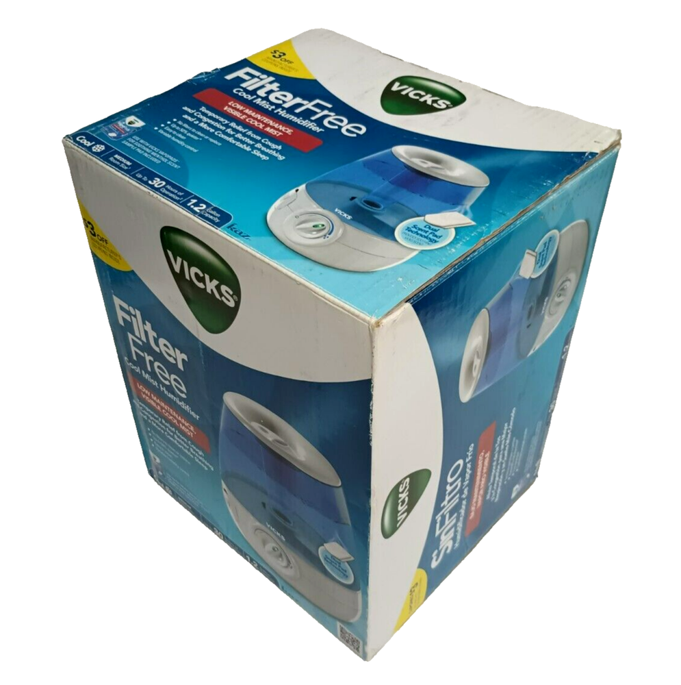 Vicks Filter-Free 1.2 gal. Cool Mist Humidifier, V4600, White - Pre-owned