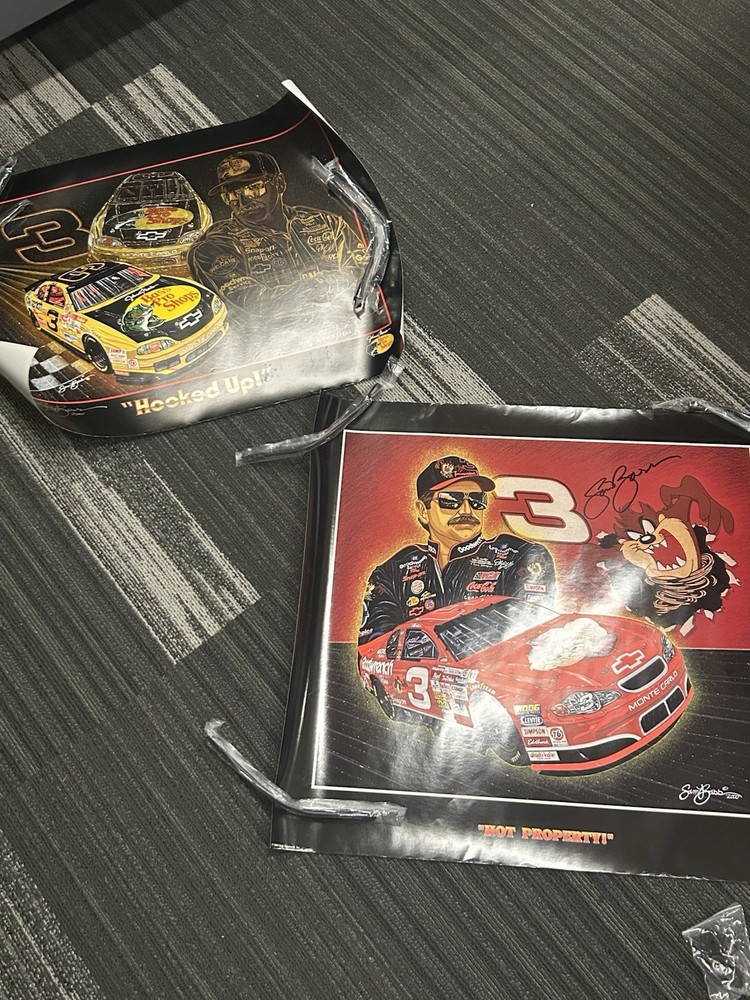 Dale Earnhardt #3 Taz Hot Property Sam Bass Signed NASCAR Poster 25x27 2000