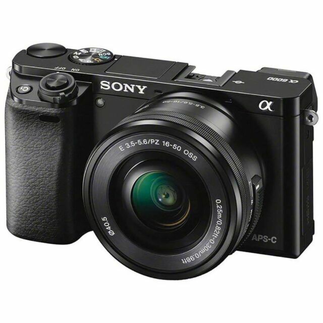 Sony α6000 24.3 MP Mirrorless Digital Camera Kit with E PZ 16-50mm f/3.5-5.6 OSS Lens - Black