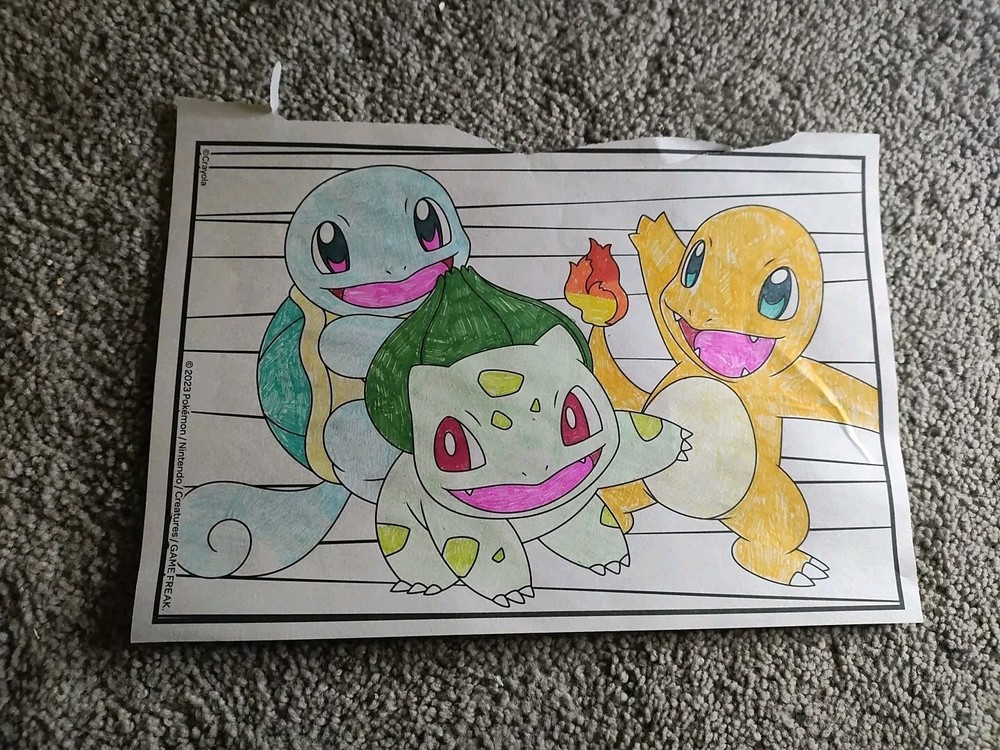Hand Inked Pokemon Art - Shiny Kanto Starters