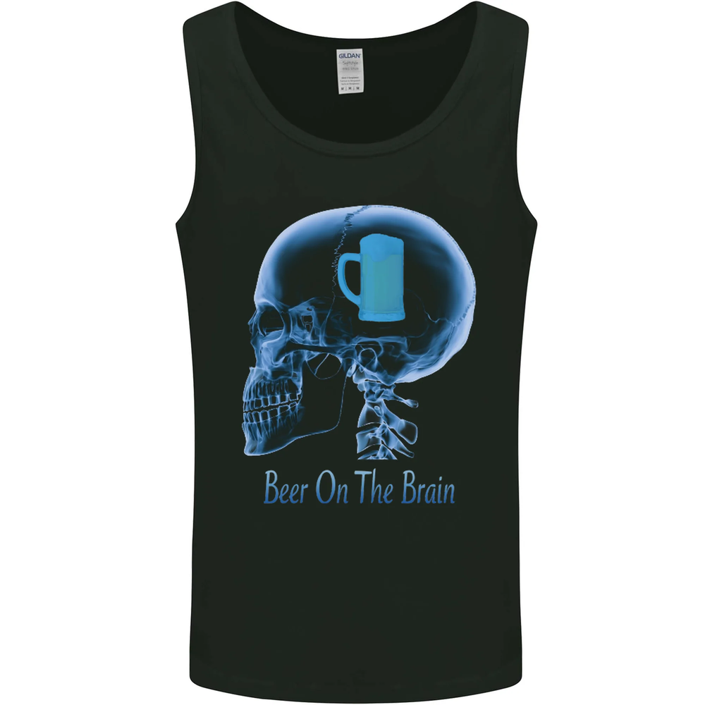 Funny Beer Brain Alcohol BBQ Mens Vest Tank Top for Larger Sizes