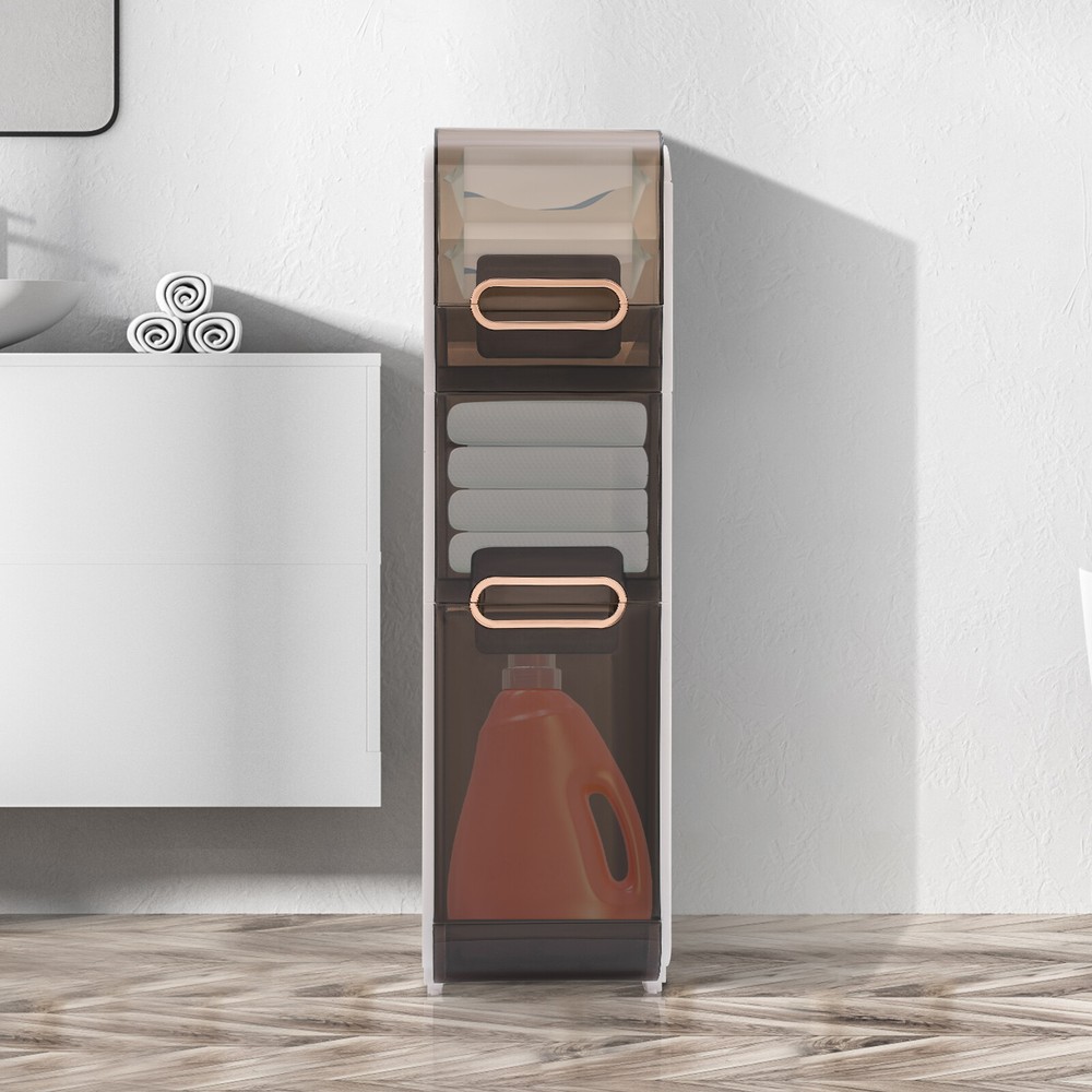 White 3-Drawer Bathroom Floor Cabinet for Side Storage and Organization