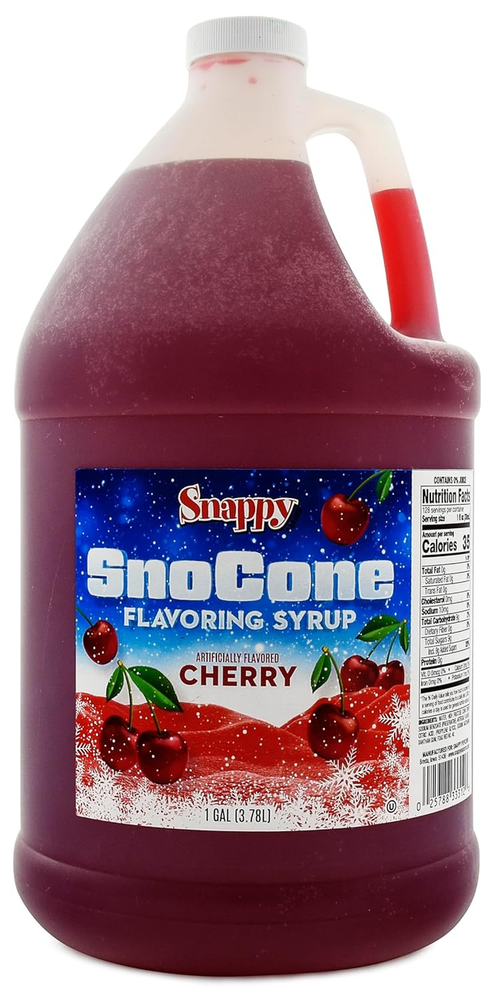 Cherry Sno Cone Syrup 1 Gallon 128 oz Ready to Use Snow Cone Flavoring