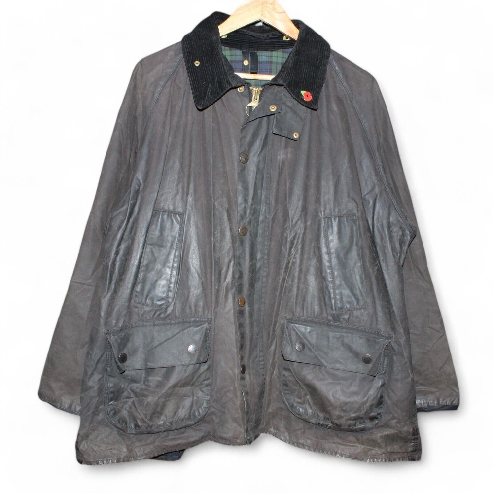 Barbour Bedale Wax Jacket Mens Dark Brown Tartan Lined XL A104 C44/112cm