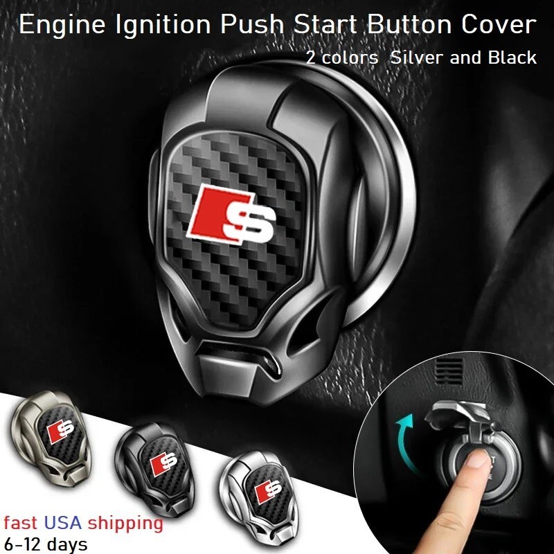 1 Pcs Zink Alloy Engine Ignition Push Start Button Cover S Line logo For Audi