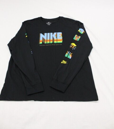 Nike Sportswear Men’s Long-Sleeve T-Shirt Pullover Tee DX1051-010 Size XL Comfort Fit