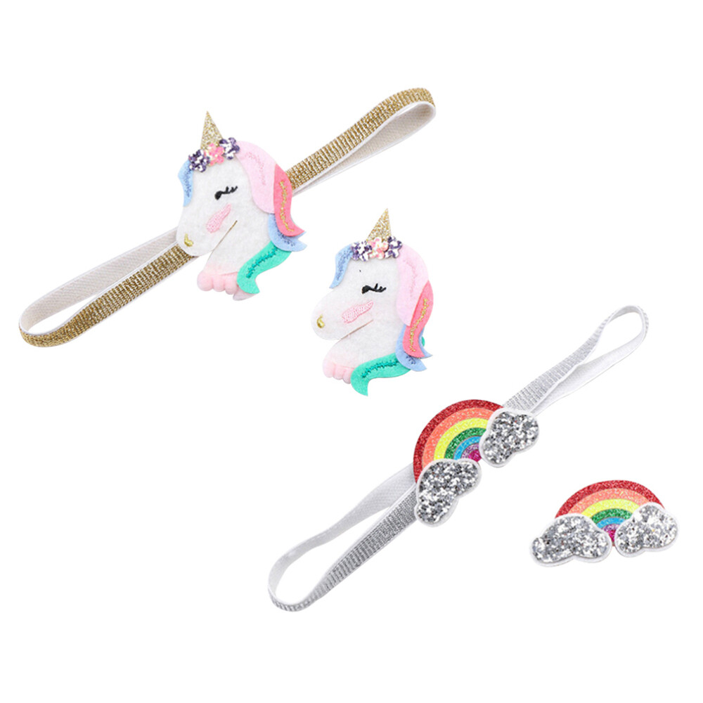 4 PCS Girls Headwear Hair Bow Barrettes Hair Bows Hair Clips