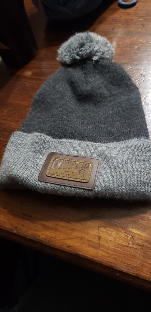 Carhartt Beanie Hat gray/Gray Knit with Pom Hat