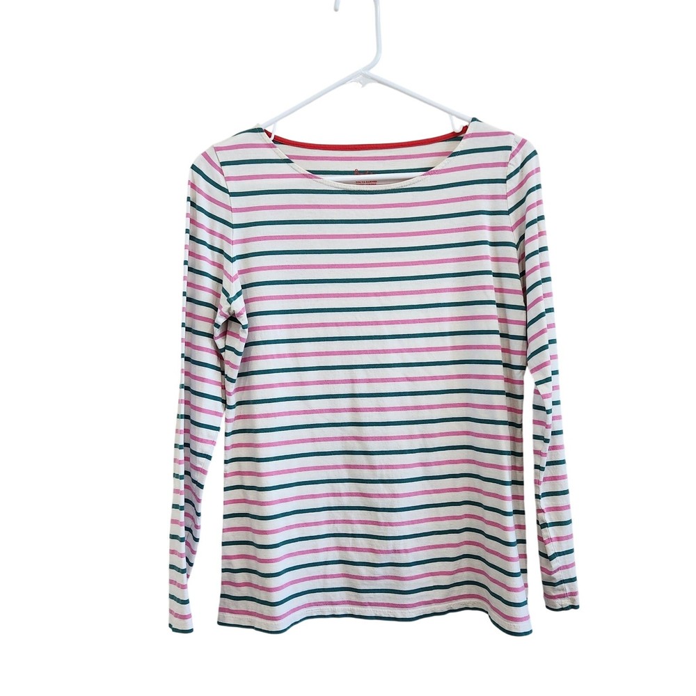 Boden Stripes Crew Neck Long Sleeve Cotton Soft T-Shirt Multicolor Size 8