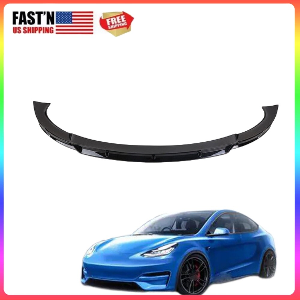 Glossy Black Front Bumper Lip Spoiler for 2021-2023 Tesla Model Y
