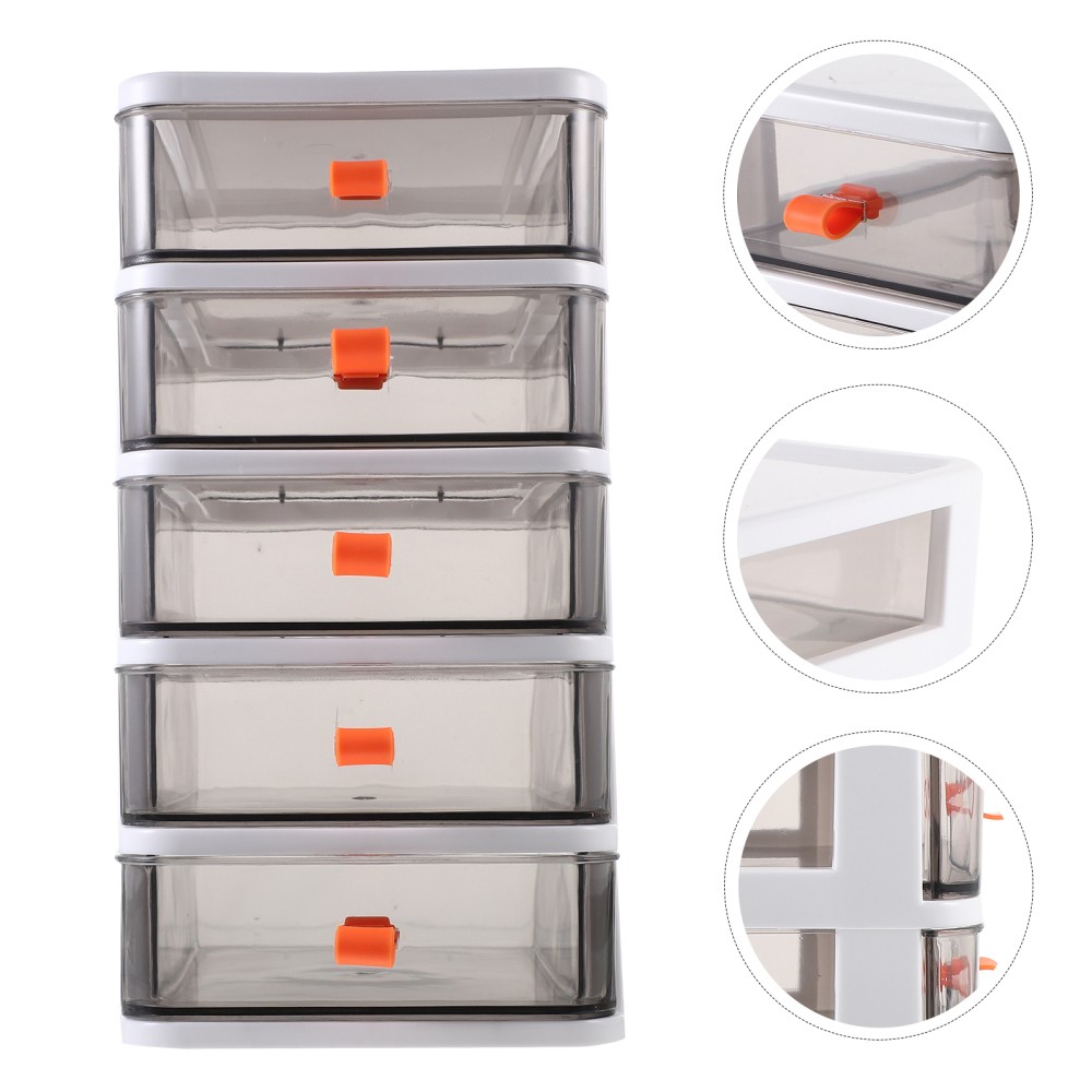 5-Layer Stackable Desk Organizer with Closed Drawers for Office Storage