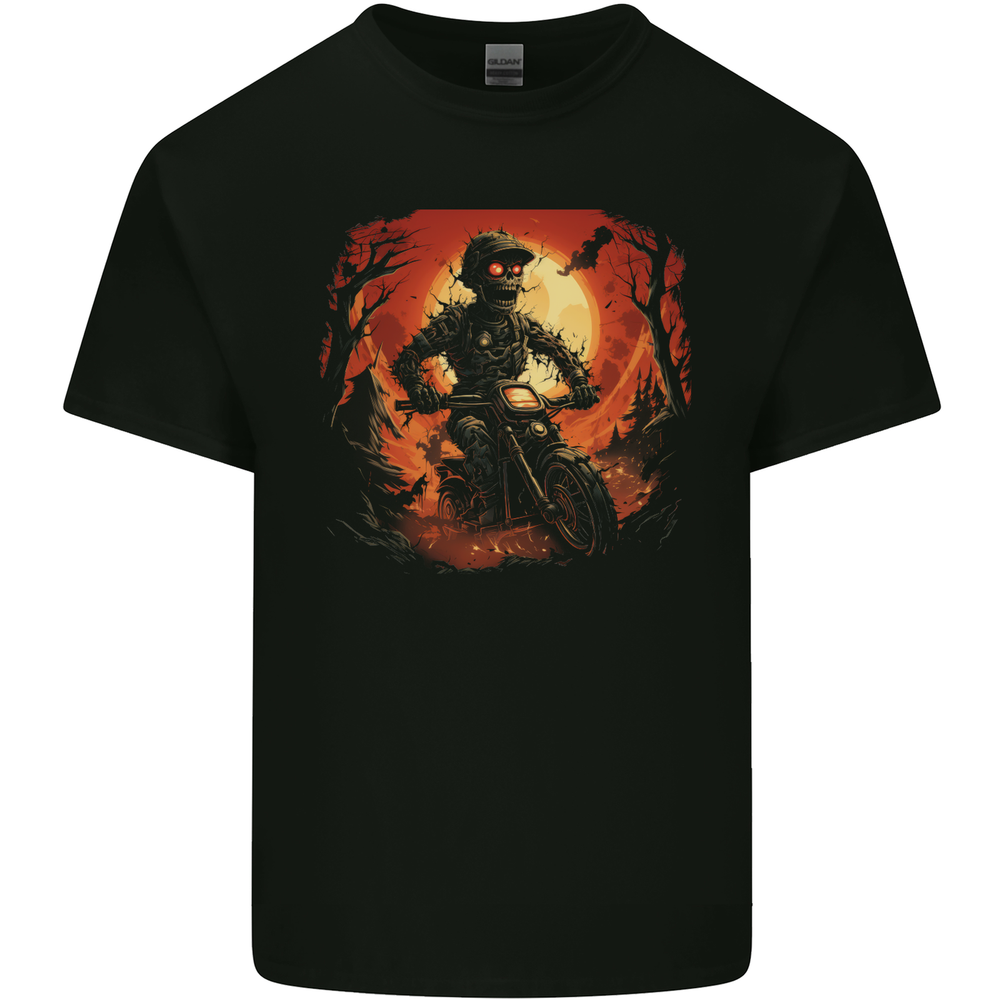 Skull Biker Motorcycle Motorbike Halloween 25 Mens Cotton T-Shirt Tee Top