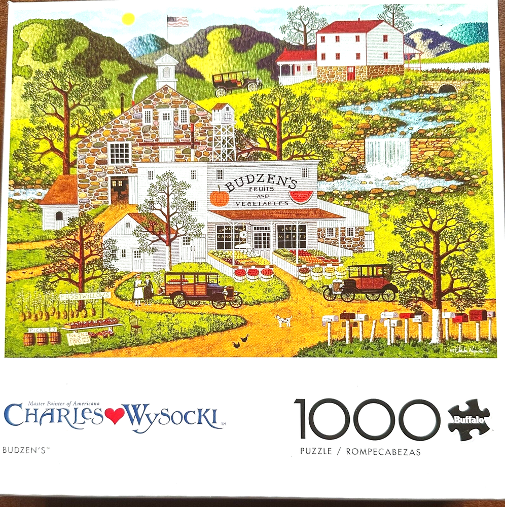 Budzen's CMP 1000 pc Puzzle Fruit & Vegetable Stand Waterfall Old Trucks Wysocki
