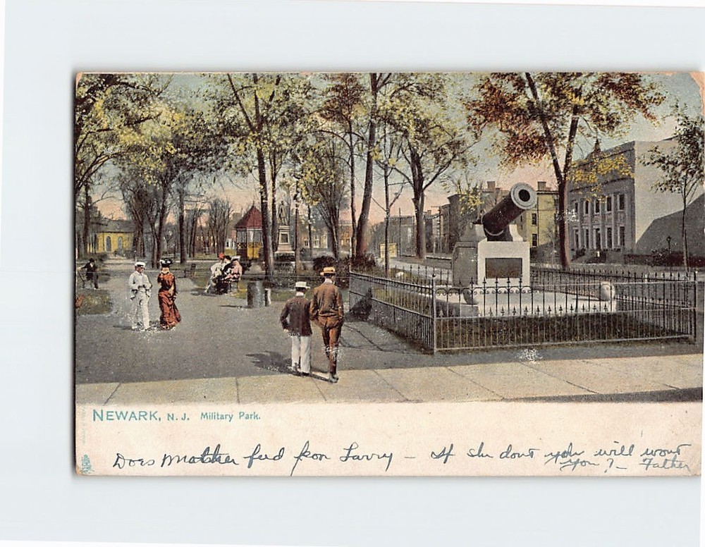 Postcard Military Park Newark New Jersey USA North America