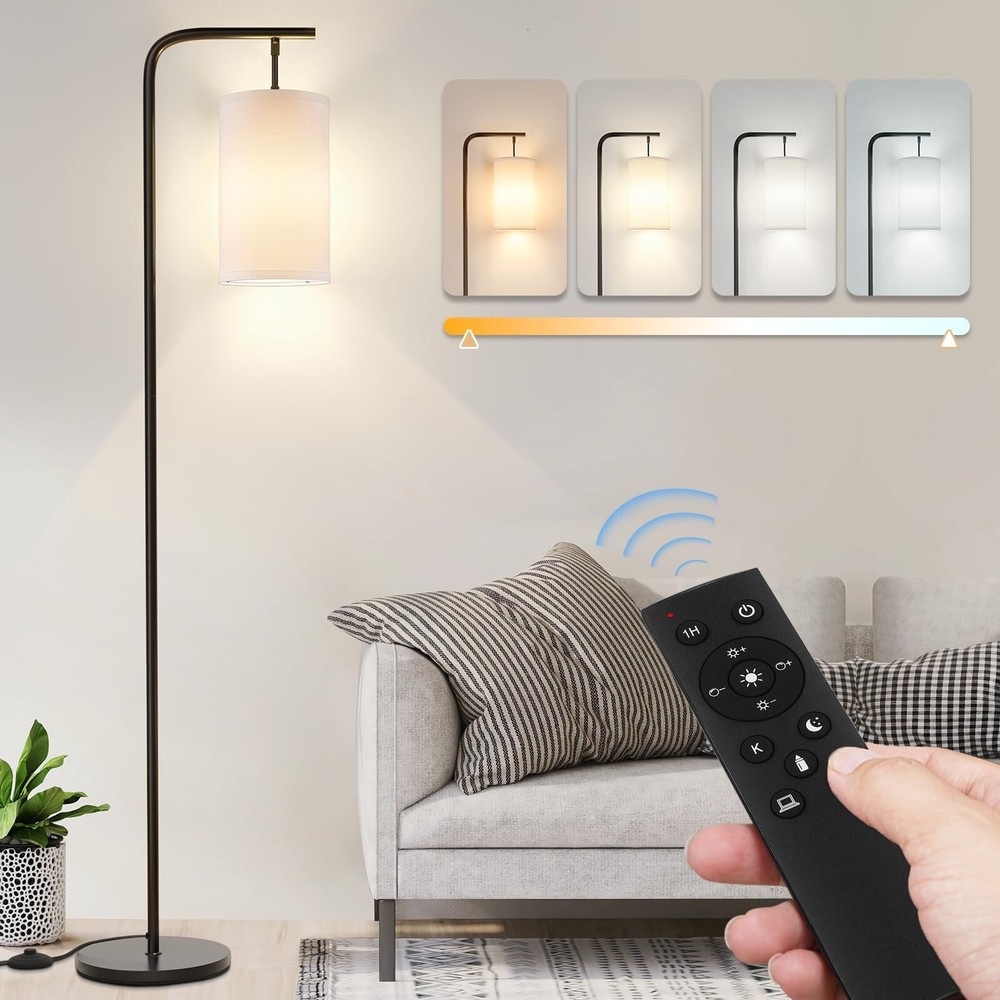 Floor Lamp for Living Room, 9W LED Bulb, Remote Custom Color Temperature & Br...