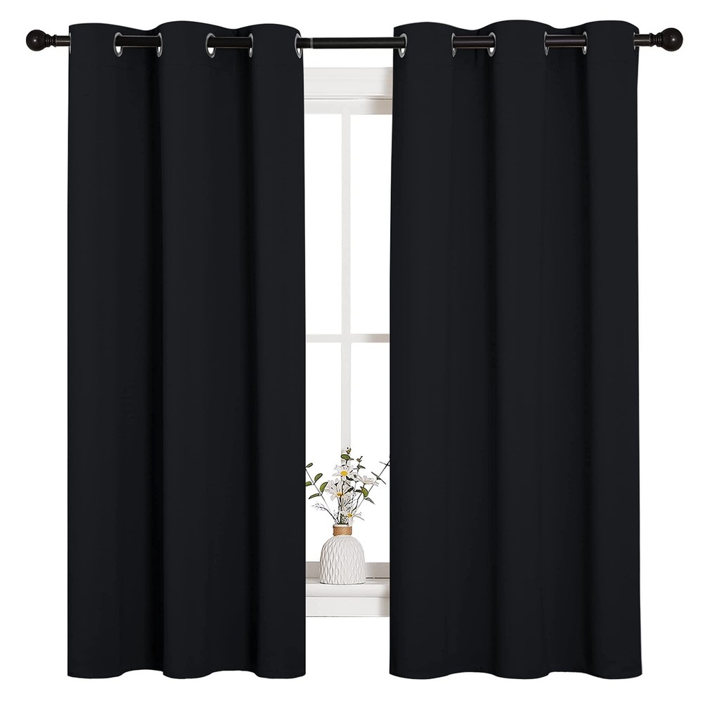 Halloween Blackout Thermal Insulated Grommet Curtains in Pitch Black