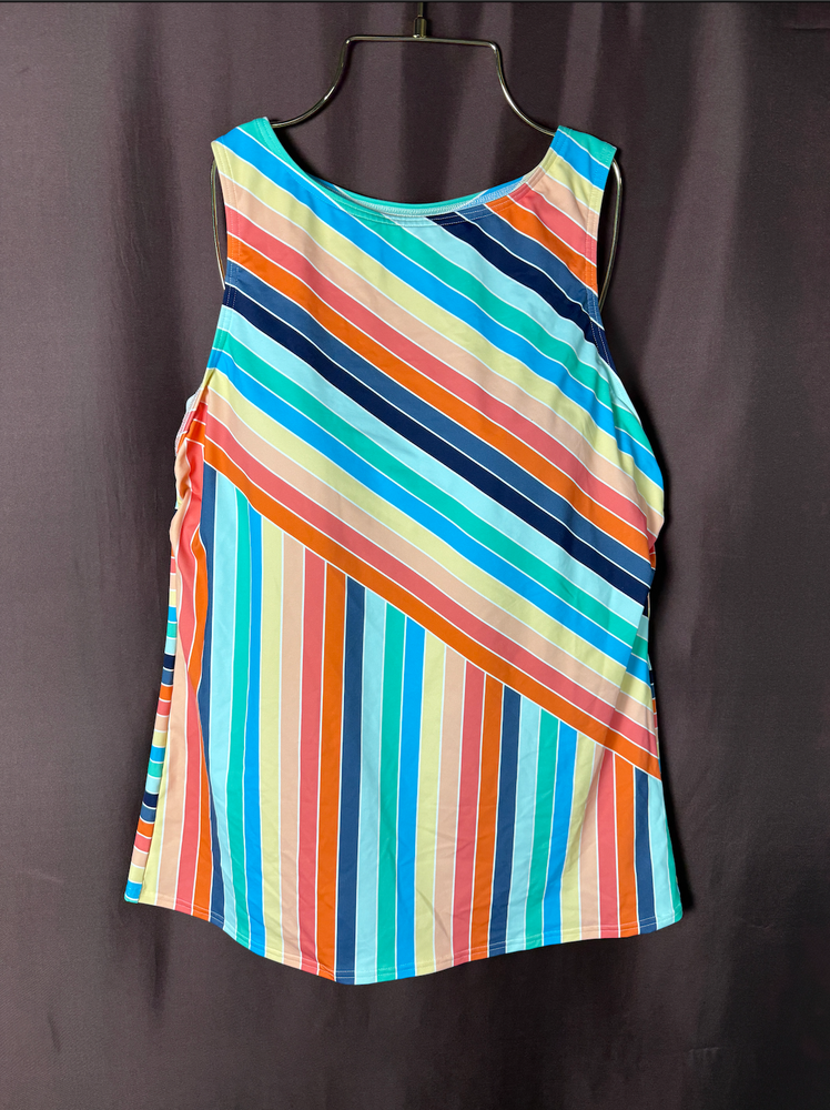 Chlorine-Resistant High Neck Tankini Top for Women Sizes 14-18 by Land's End