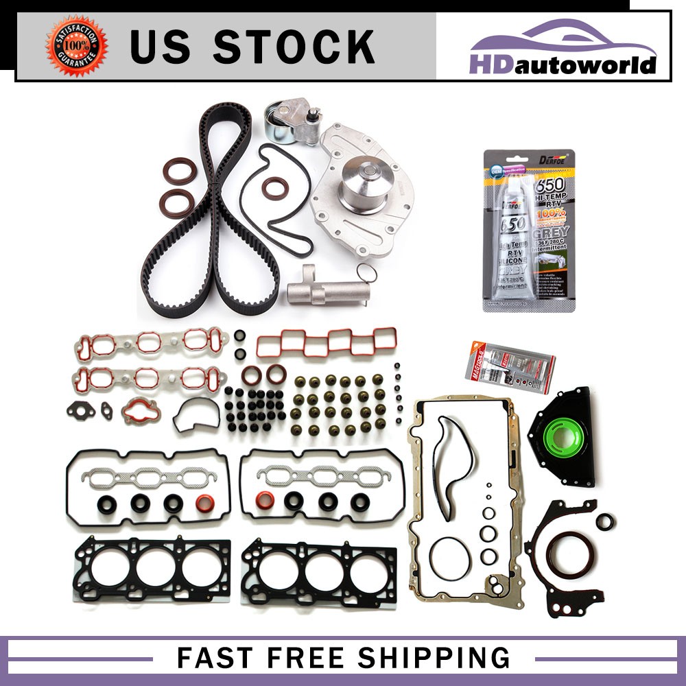 05-06 Dodge Magnum 3.5L Full Timing Belt Kit with Gasket Set Tensioner Water Pump-image