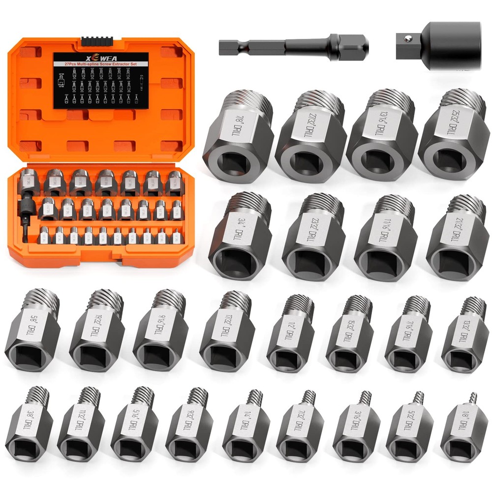 27-Piece 3/8-Inch Drive Bolt Extractor Set for Stuck Screws